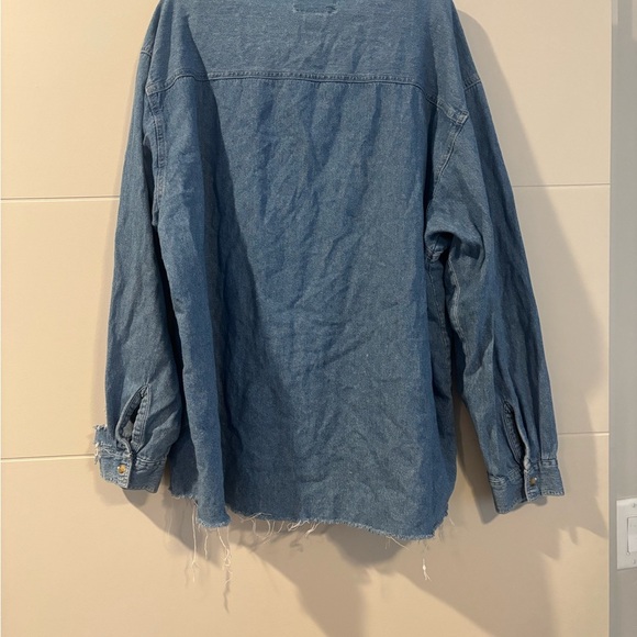 Embroidered Denim Button-Up Shirt - Picture 4 of 5